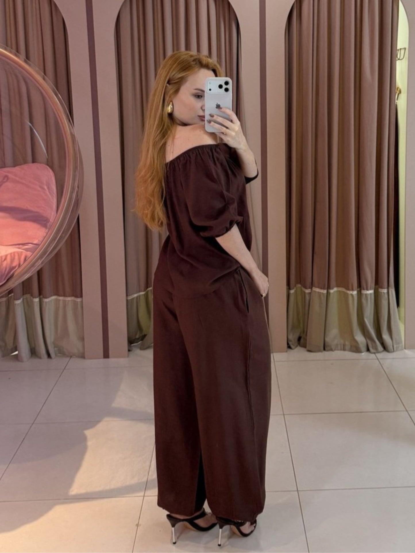 Conjunto Aladim Ombro a Ombro Com Calça Pantalona